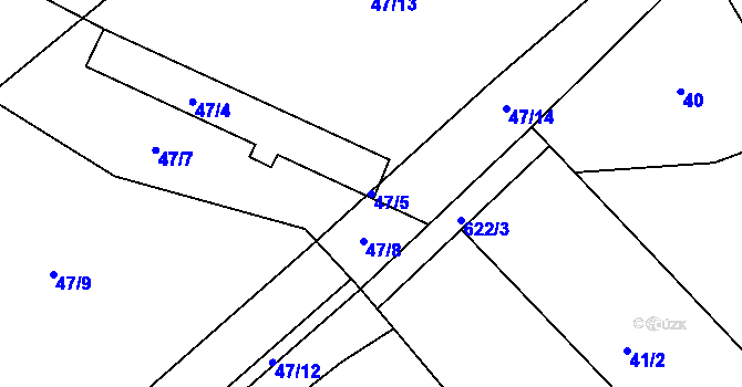 Parcela st. 47/5 v KÚ Turovec, Katastrální mapa