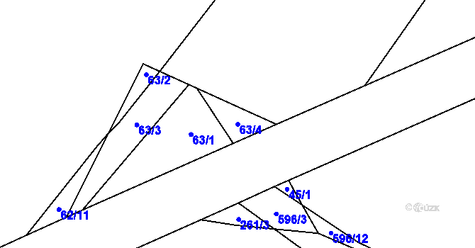 Parcela st. 63/4 v KÚ Turovec, Katastrální mapa