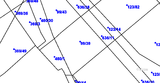 Parcela st. 99/39 v KÚ Turovec, Katastrální mapa