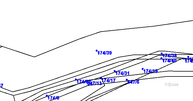 Parcela st. 174/39 v KÚ Turovec, Katastrální mapa