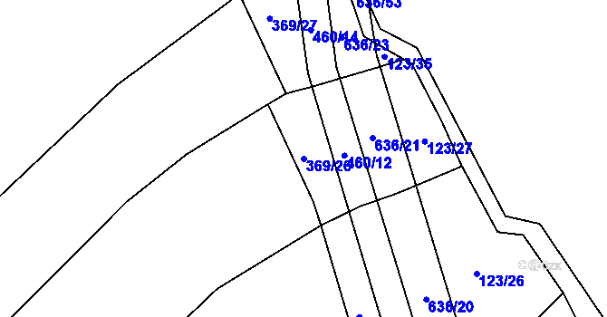 Parcela st. 369/26 v KÚ Turovec, Katastrální mapa