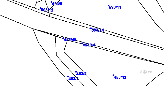 Parcela st. 453/44 v KÚ Turovec, Katastrální mapa