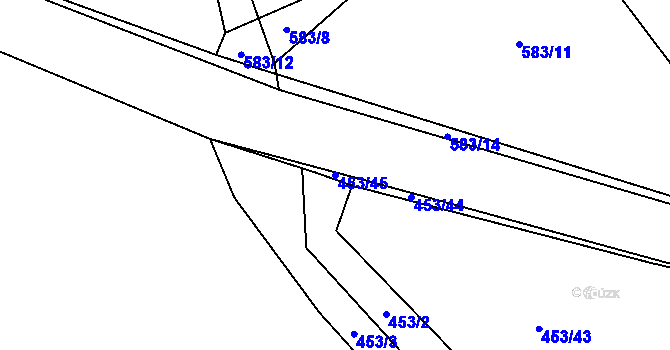 Parcela st. 453/45 v KÚ Turovec, Katastrální mapa