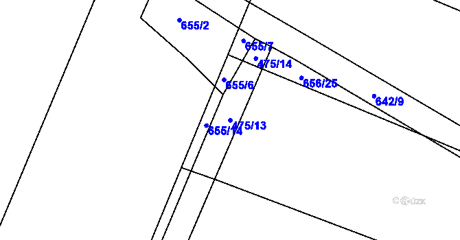 Parcela st. 475/13 v KÚ Turovec, Katastrální mapa