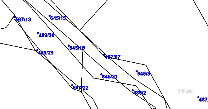 Parcela st. 487/87 v KÚ Turovec, Katastrální mapa
