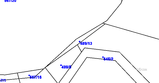 Parcela st. 489/13 v KÚ Turovec, Katastrální mapa