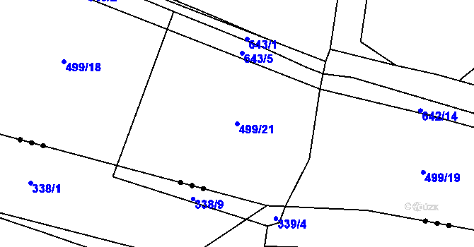 Parcela st. 499/21 v KÚ Turovec, Katastrální mapa