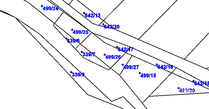 Parcela st. 499/26 v KÚ Turovec, Katastrální mapa
