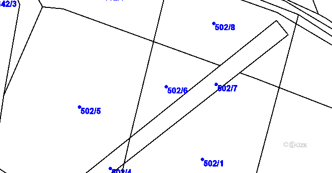 Parcela st. 502/6 v KÚ Turovec, Katastrální mapa