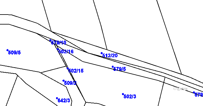 Parcela st. 512/20 v KÚ Turovec, Katastrální mapa