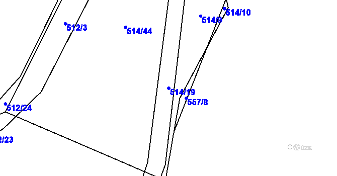 Parcela st. 514/19 v KÚ Turovec, Katastrální mapa