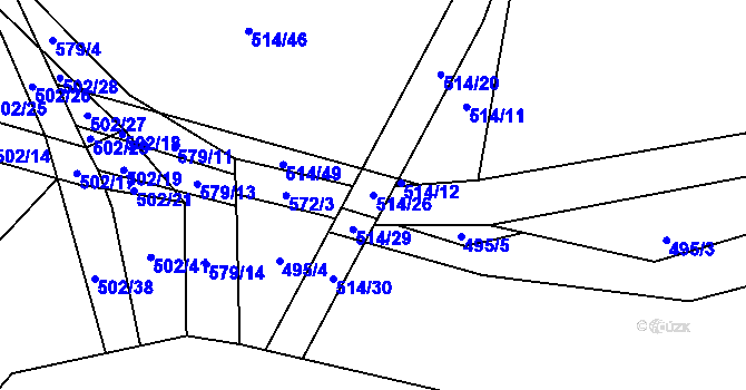 Parcela st. 514/26 v KÚ Turovec, Katastrální mapa