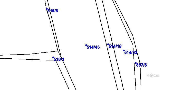 Parcela st. 514/45 v KÚ Turovec, Katastrální mapa