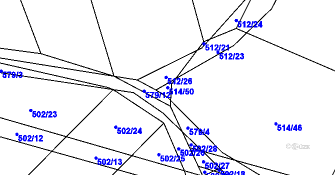 Parcela st. 514/50 v KÚ Turovec, Katastrální mapa