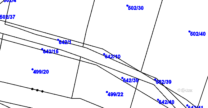 Parcela st. 642/10 v KÚ Turovec, Katastrální mapa