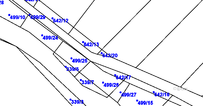 Parcela st. 642/20 v KÚ Turovec, Katastrální mapa