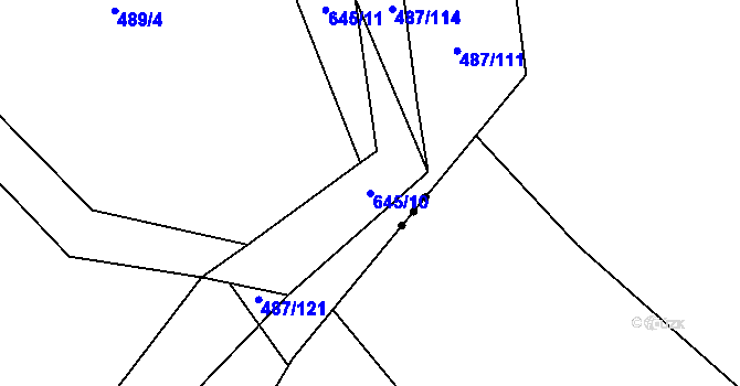 Parcela st. 645/10 v KÚ Turovec, Katastrální mapa