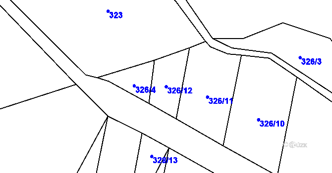 Parcela st. 326/12 v KÚ Horní Střítež, Katastrální mapa