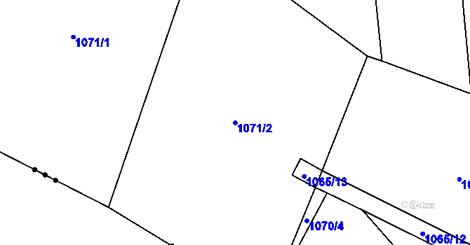 Parcela st. 1071/2 v KÚ Horní Střítež, Katastrální mapa