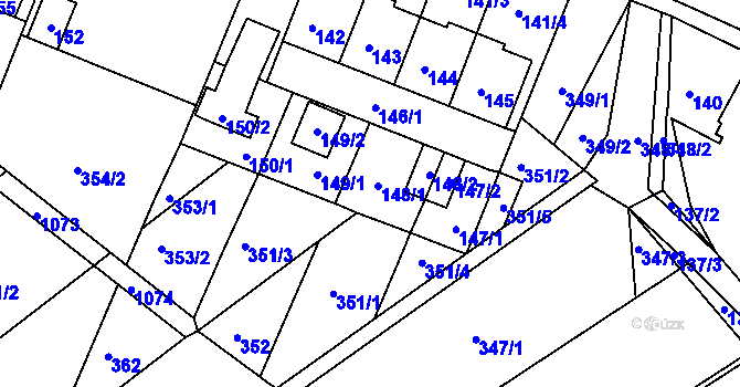 Parcela st. 148 v KÚ Křídla, Katastrální mapa