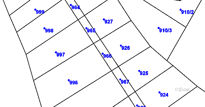 Parcela st. 966 v KÚ Křídla, Katastrální mapa