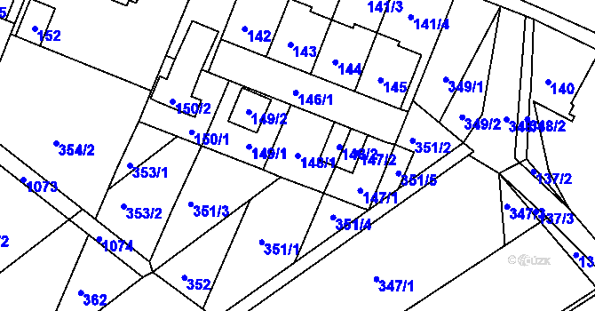 Parcela st. 148/1 v KÚ Křídla, Katastrální mapa