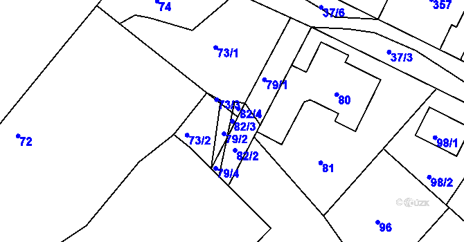 Parcela st. 82/3 v KÚ Nová Ves u Nového Města na Moravě, Katastrální mapa