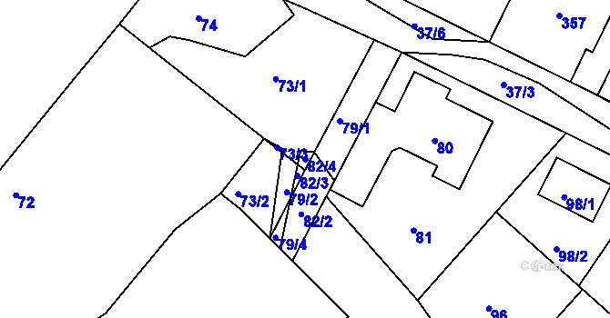 Parcela st. 82/4 v KÚ Nová Ves u Nového Města na Moravě, Katastrální mapa