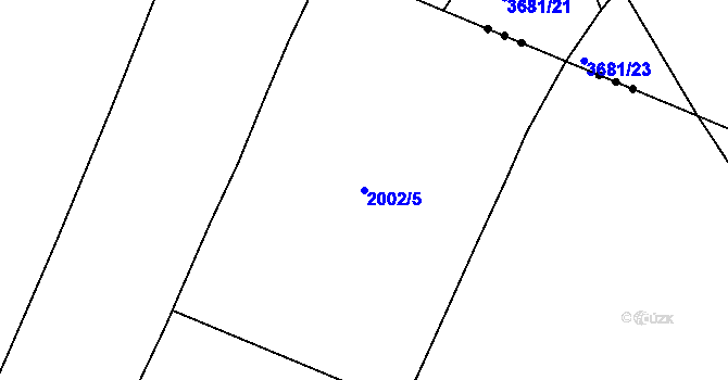 Parcela st. 2002/5 v KÚ Nová Ves u Nového Města na Moravě, Katastrální mapa