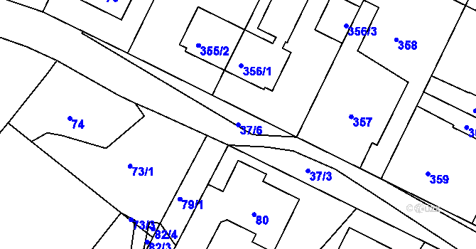Parcela st. 37/6 v KÚ Nová Ves u Nového Města na Moravě, Katastrální mapa