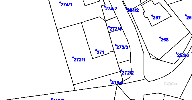 Parcela st. 271 v KÚ Nová Ves u Nového Města na Moravě, Katastrální mapa
