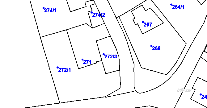 Parcela st. 272/3 v KÚ Nová Ves u Nového Města na Moravě, Katastrální mapa