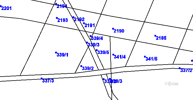 Parcela st. 339/5 v KÚ Nová Ves u Nového Města na Moravě, Katastrální mapa