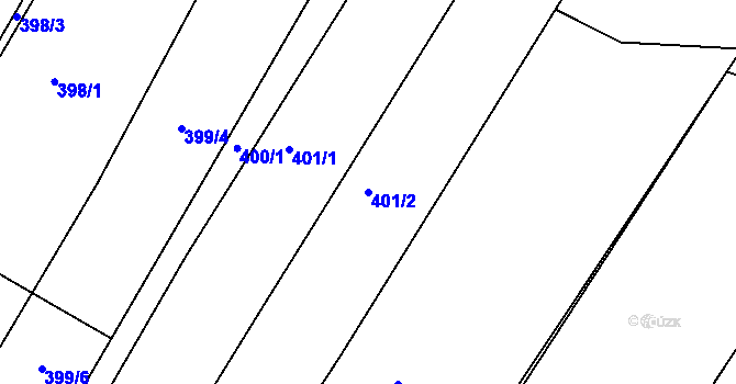 Parcela st. 401/2 v KÚ Nová Ves u Nového Města na Moravě, Katastrální mapa
