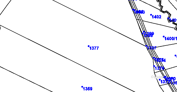 Parcela st. 1377 v KÚ Nová Ves u Nového Města na Moravě, Katastrální mapa