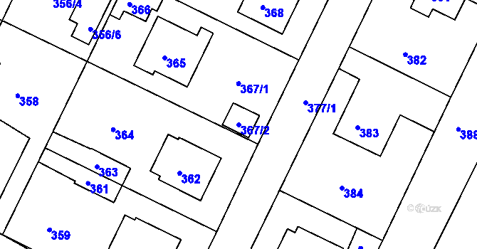 Parcela st. 367/2 v KÚ Nová Ves u Nového Města na Moravě, Katastrální mapa