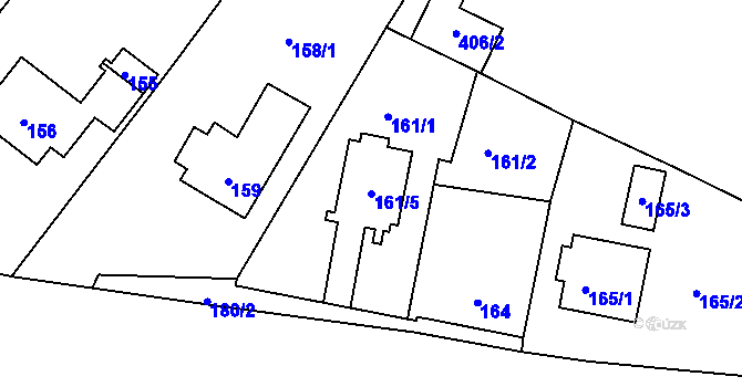 Parcela st. 161/5 v KÚ Nová Ves u Nového Města na Moravě, Katastrální mapa