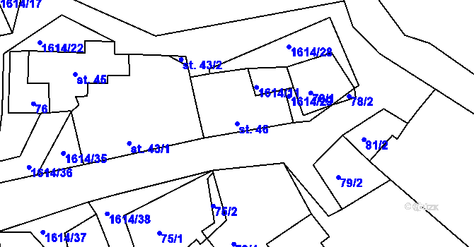 Parcela st. 46 v KÚ Nová Ves u Světlé nad Sázavou, Katastrální mapa