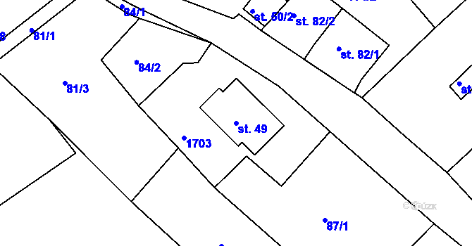 Parcela st. 49 v KÚ Nová Ves u Světlé nad Sázavou, Katastrální mapa