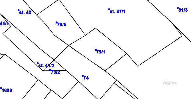 Parcela st. 79/1 v KÚ Nová Ves u Světlé nad Sázavou, Katastrální mapa