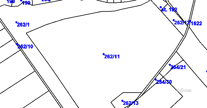Parcela st. 262/11 v KÚ Nová Ves u Světlé nad Sázavou, Katastrální mapa