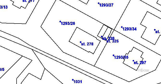 Parcela st. 278 v KÚ Nová Ves u Světlé nad Sázavou, Katastrální mapa