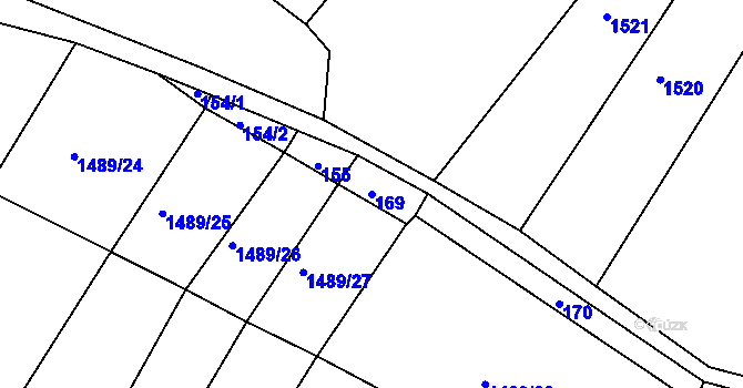 Parcela st. 169 v KÚ Nová Ves u Světlé nad Sázavou, Katastrální mapa