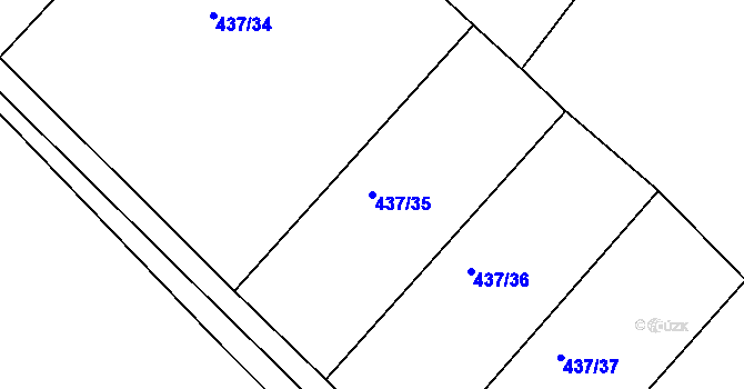 Parcela st. 437/35 v KÚ Nová Ves u Světlé nad Sázavou, Katastrální mapa