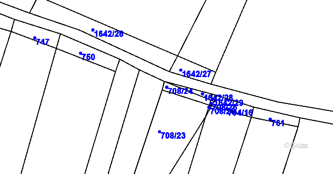 Parcela st. 708/24 v KÚ Nová Ves u Světlé nad Sázavou, Katastrální mapa