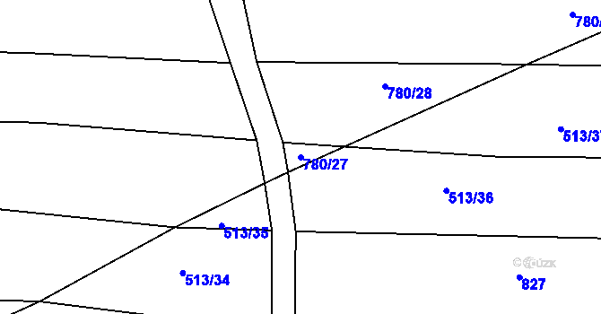 Parcela st. 780/27 v KÚ Nová Ves u Světlé nad Sázavou, Katastrální mapa