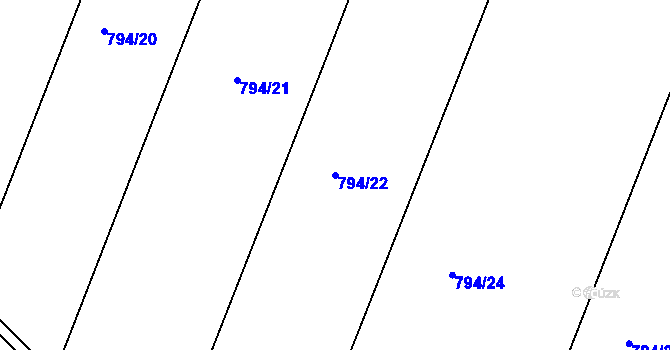 Parcela st. 794/22 v KÚ Nová Ves u Světlé nad Sázavou, Katastrální mapa