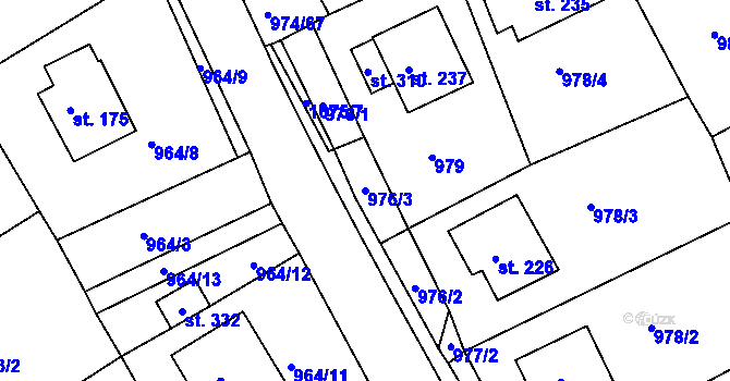 Parcela st. 976/3 v KÚ Nová Ves u Světlé nad Sázavou, Katastrální mapa