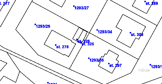 Parcela st. 325 v KÚ Nová Ves u Světlé nad Sázavou, Katastrální mapa
