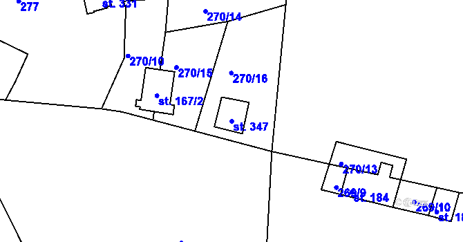 Parcela st. 347 v KÚ Nová Ves u Světlé nad Sázavou, Katastrální mapa